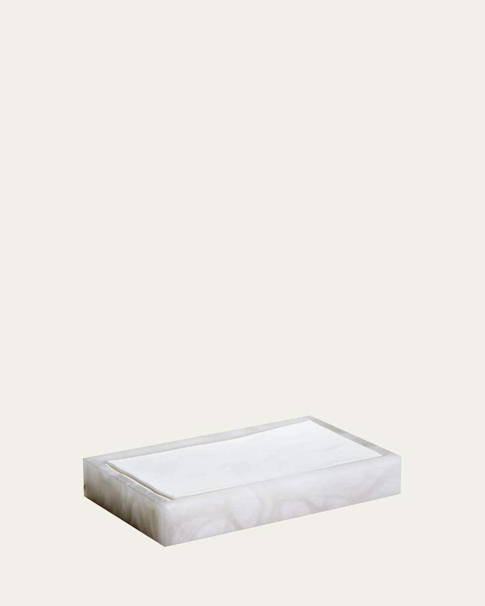 Alisa Alabaster Towel Tray, White